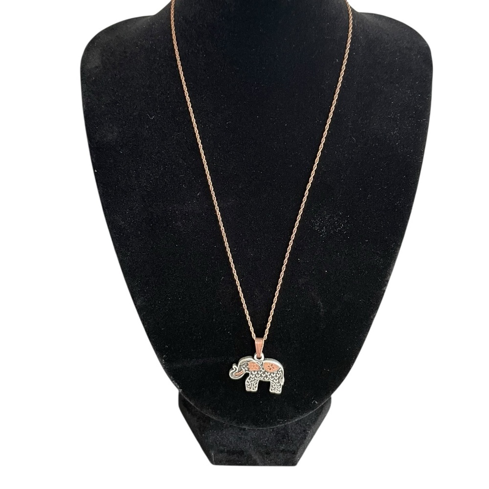 ALEX AND ANI Two Tone Rose Gold Tone and Silver Tone Elephant Necklace from 2018